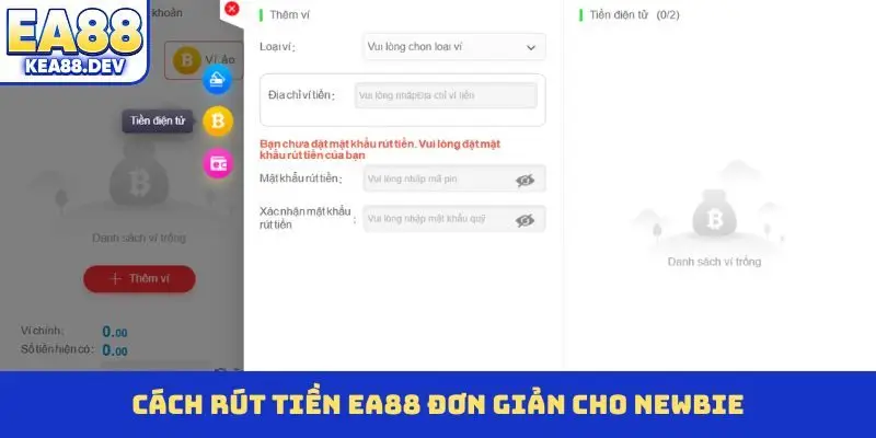 Cách rút tiền EA88 đơn giản cho newbie