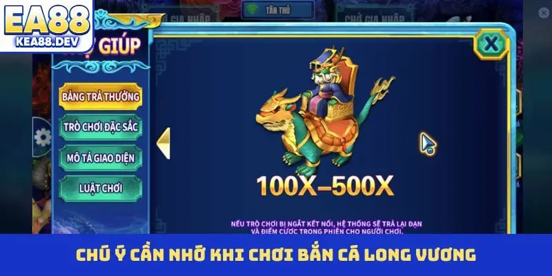 Chú ý cần nhớ khi chơi bắn cá Long Vương