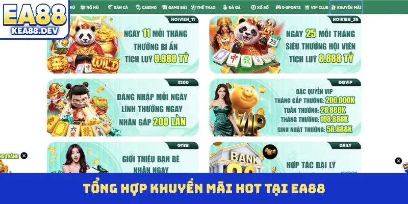 Tổng hợp khuyến mãi hot tại EA88